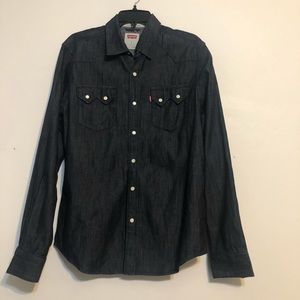 Levi’s Strauss Modern Fit Denim Western Jeans Shirt Size Medium